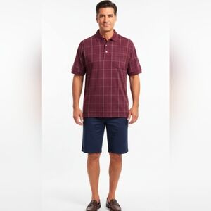 Grand Slam XL Maroon Checkered Polo NWOT